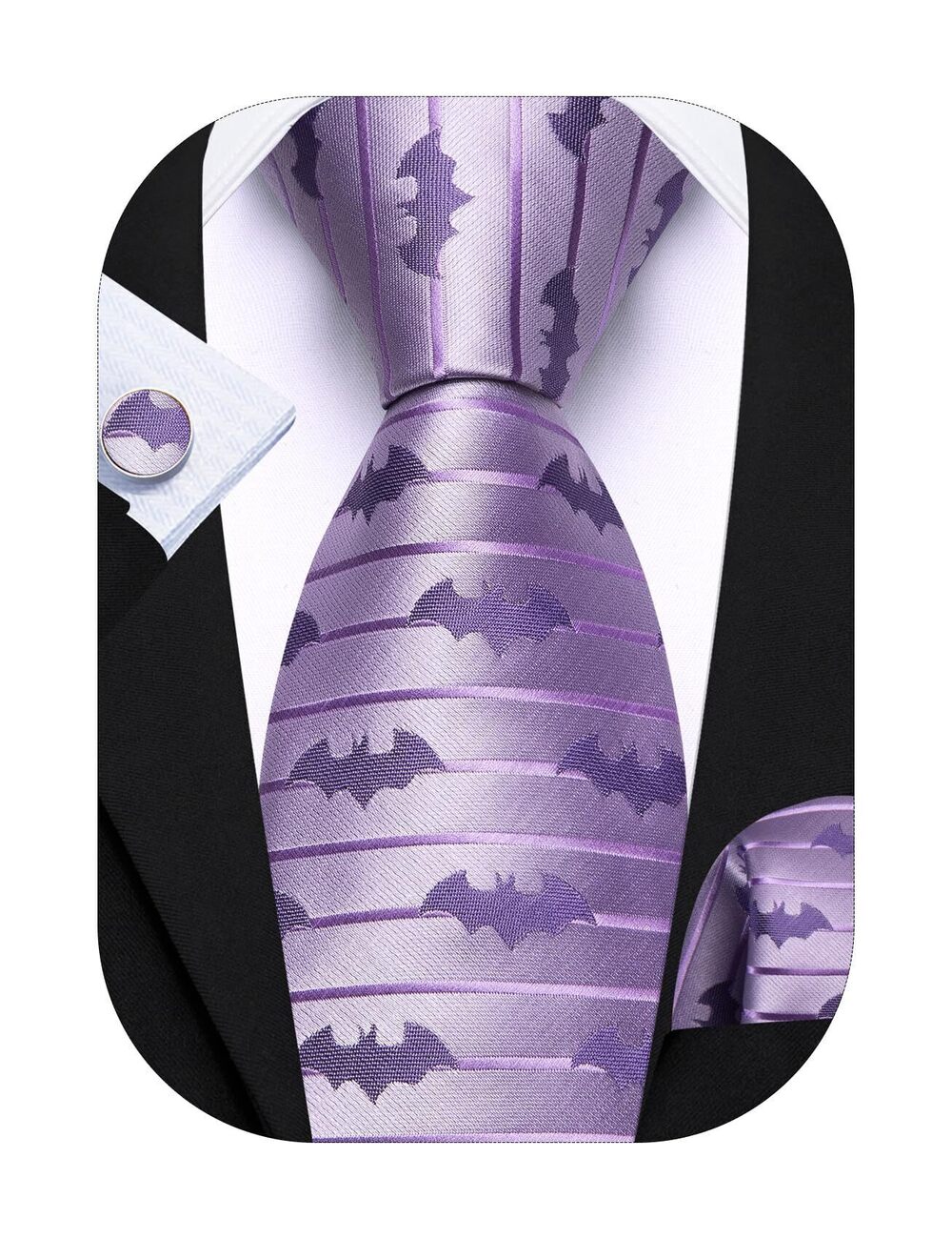6904 Fun Animal Ties Designer Handkerchief Cufflink WOVEN Casual Necktie